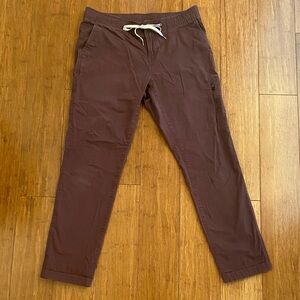 Vuori (chestnut ) colored Track Pants with White Drawstring.